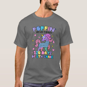 Camiseta Pop De Unicórnio Bonito, Feliz 120 Dias De 5 Esco