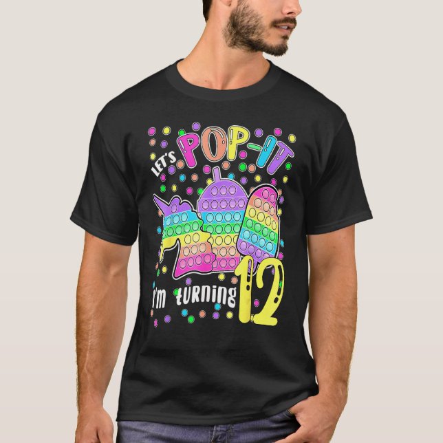 Camiseta Pop de vamos, estou virando 12 12 de aniversário (Frente)