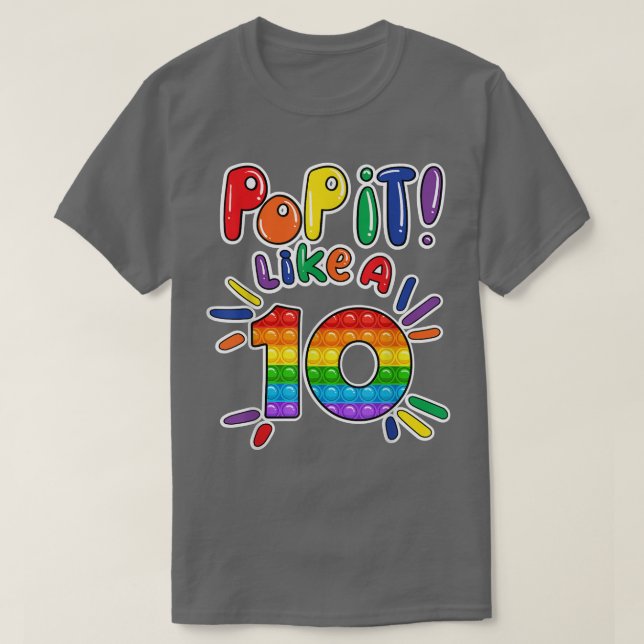 Camiseta Pop Décimo Aniversário Meninas Rapazes 10 Anos (Frente do Design)
