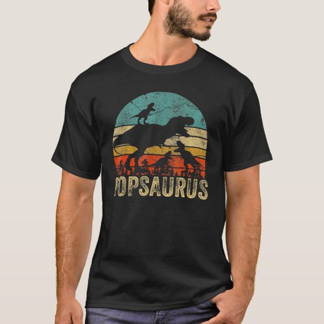 Camiseta Pop Dinosaur Popsaurus 3 Dois Filhos Pai de Natal (Frente)