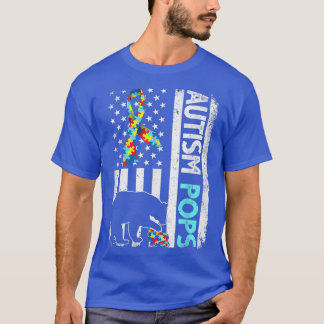 Camiseta Pop do Autismo de Bandeira Americano, em Indignaçã
