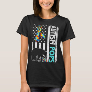 Camiseta Pop do Autismo de Bandeira Americano, em Indignaçã