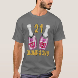 Camiseta Pop Do Champanhe Para O 21º Aniversário Ou Ann De
