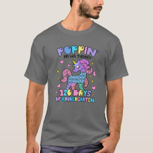 Camiseta Pop Do Unicórnio Bonito, Feliz 120 Dias De Aula
