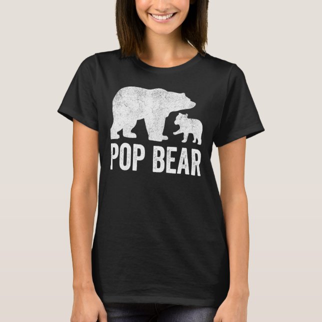 Camiseta Pop do Urso Dia de os pais do Vovô, Cubo Engraçado (Frente)