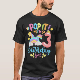 Camiseta Pop, eu sou a garota de aniversário de 3 anos, Pop