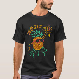 Camiseta Pop Fly Abacaxi – Cartoon de Beisebol Engraçado