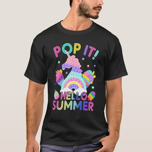 Camiseta Pop Hello Summer Cream No Último Dia De Ensino (Frente)