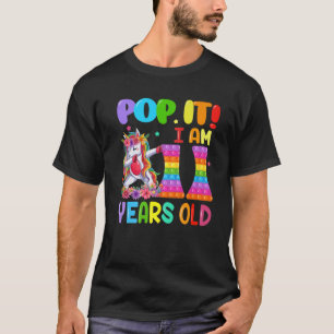 Camiseta Pop I I Am 11 Anos Dabbing Unicorn Fidget 11