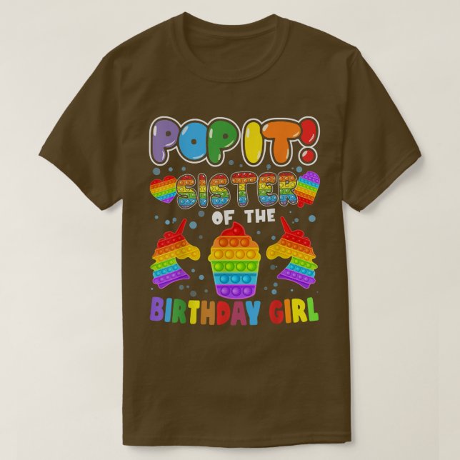 Camiseta Pop, Irmã da Matriz Familiar Crianças de Aniversár (Frente do Design)
