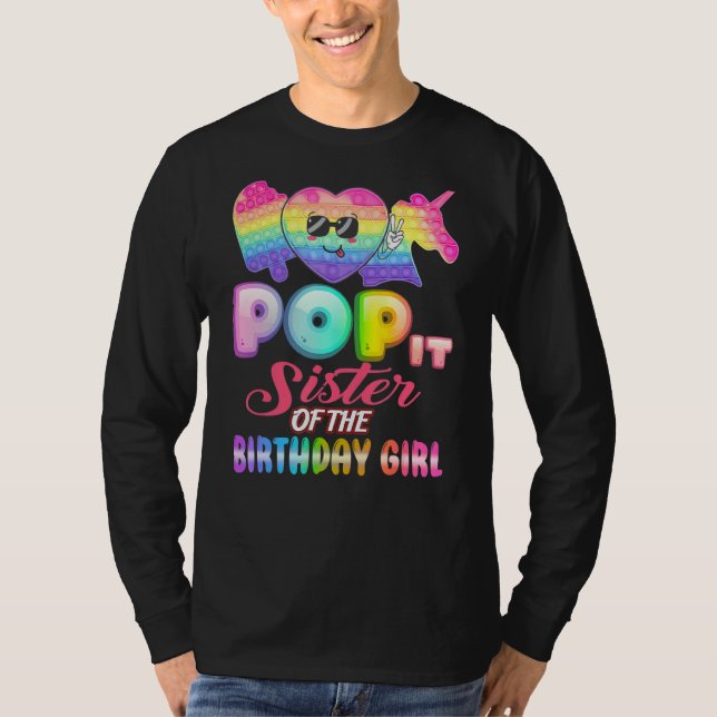 Camiseta Pop, Irmã Da Rapariga De Aniversário, Fidgets Bday (Frente)