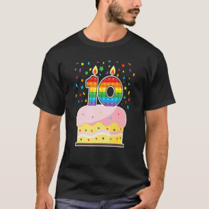 Camiseta Pop It 10th Birthday cake Girls Boys 10th Year Ol