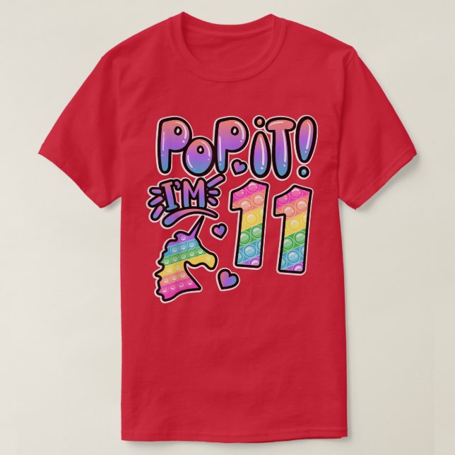 Camiseta Pop It 11st Birthday Girl Boys 11 Year Old Fidget  (Frente do Design)