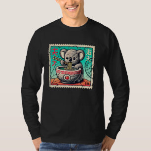 Camiseta Pop Japonês Art Postage Stamp Noodles Koala Joey