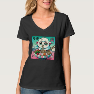Camiseta Pop Japonês Mt. Fuji Noodle Lover Cute Lamb