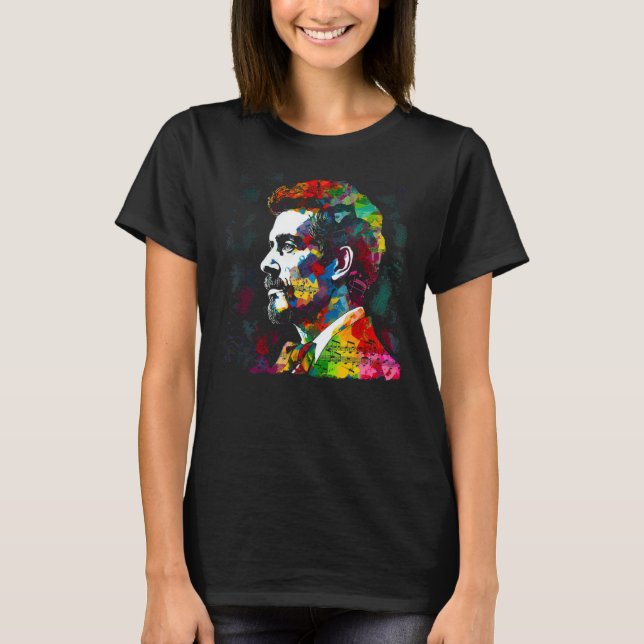 Camiseta Pop Johann Strauss Music Piano (Frente)