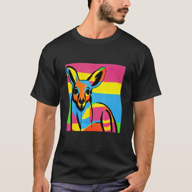 Camiseta Pop Kangaroo Trendage Men Mulheres Crianças (Frente)