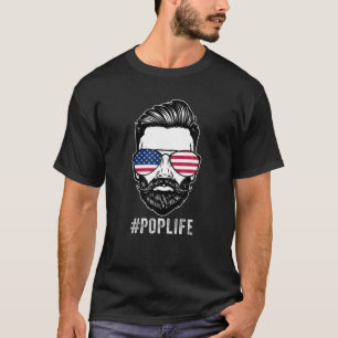 Camiseta Pop Life Sunvidros American Flag Dia de os pais 4º