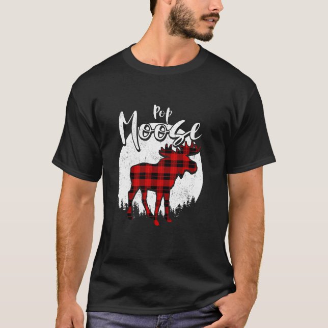 Camiseta Pop Moose Red Xadrez Buffalo Matando Família Pajam (Frente)