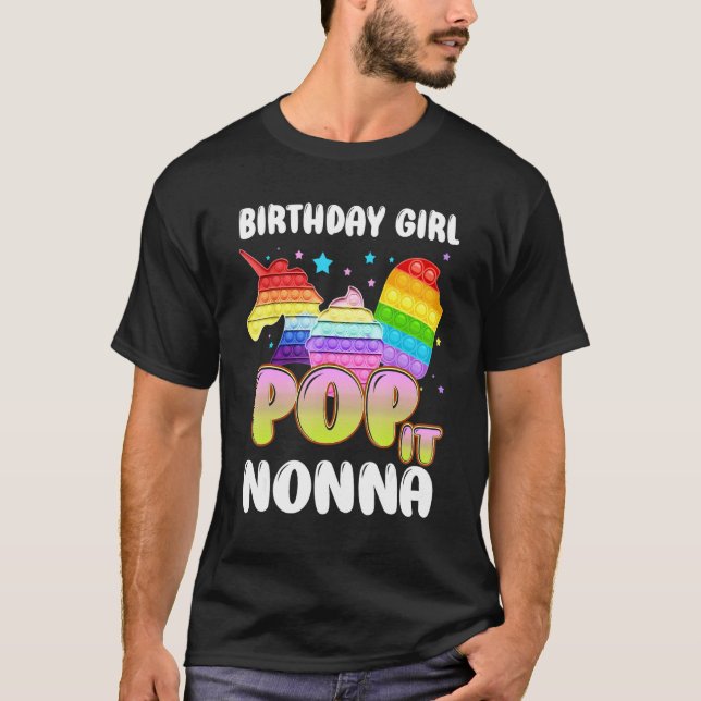 Camiseta Pop Não Da Rapariga De Aniversário "Unicorn Ice Cr (Frente)