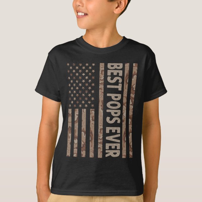 Camiseta Pop Nos Eua Bandeira Americana Engraçado Vovô Padr (Frente)