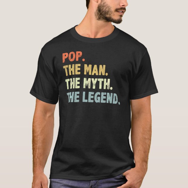 Camiseta Pop O Homem Mito Lenda Pai 2019s Dia do Papa (Frente)