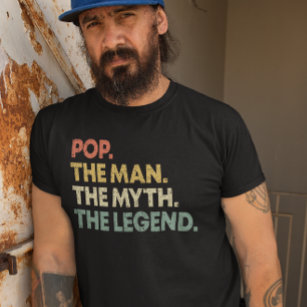 Camiseta Pop O Homem O Mito A Legenda Pai De Pop Retroritár