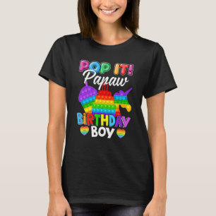 Camiseta Pop Papaw Birthday Boy Fidget Kid Matching Fami