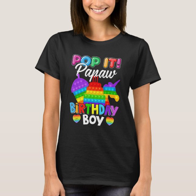 Camiseta Pop Papaw Birthday Boy Fidget Kid Matching Fami (Frente)