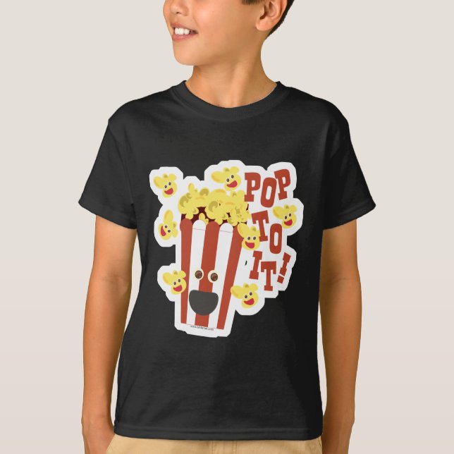 Camiseta Pop para Ti Popcorn Cartoon Fresco Slogan Ilustrad (Frente)