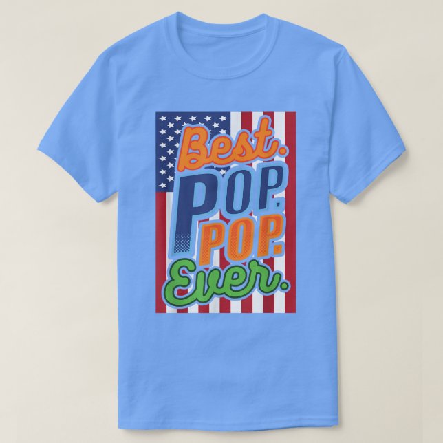 Camiseta Pop Pop americano Bandeira Avô Avô do Pai (Frente do Design)