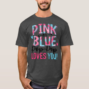 Camiseta Pop Pop cor-de-rosa ou azul, te ama, colar, querid