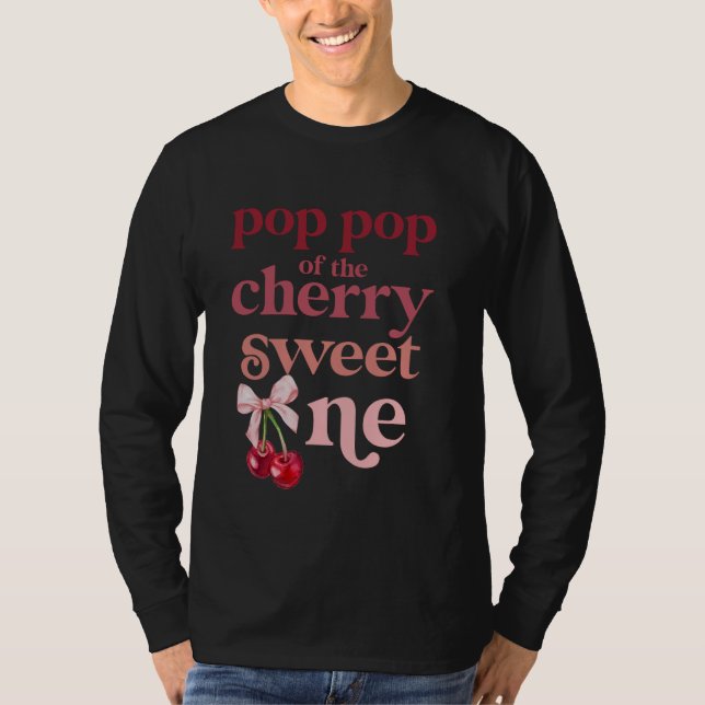 Camiseta Pop Pop da Cherry Sweet One Coquette First Bir (Frente)