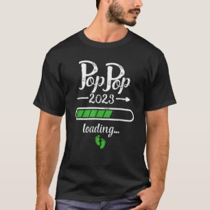 Camiseta Pop Pop de 2023 Carregando para ser Avô Bebê Gêmeo