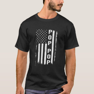 Camiseta Pop Pop de Sinalizador Mens Papa Pai Avô Pai Poppo