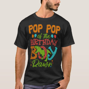 Camiseta POP POP Do Jovem De Aniversário Rawr Dinosaur