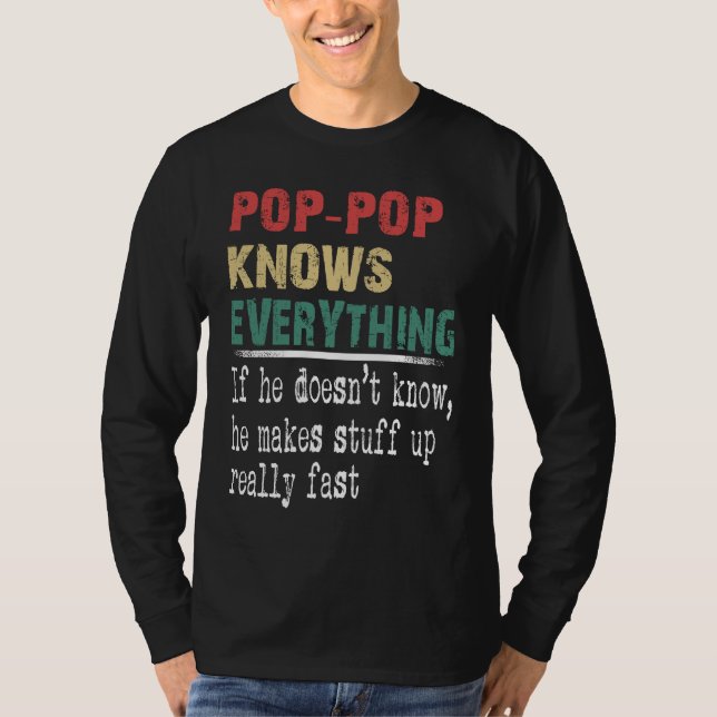 Camiseta Pop Pop Knows Everything  Christmas Grandpa (Frente)