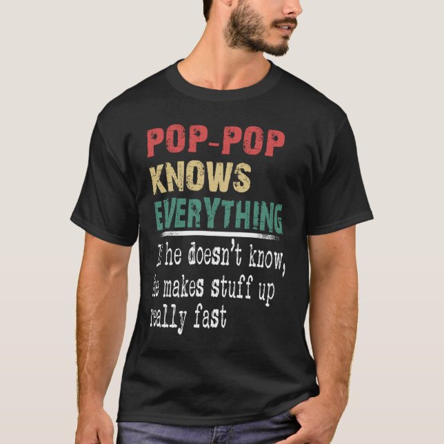 Camiseta Pop Pop Knows Everything  Christmas Grandpa (Frente)