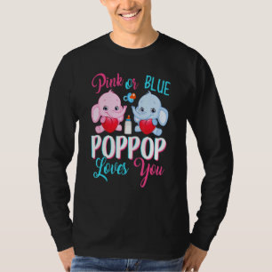 Camiseta Pop-Pop Rosa Ou Azul Te Ama Elefantes Genê