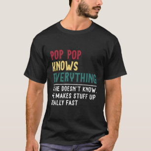Camiseta Pop Pop Sabe Tudo Dia de os pais Para O Avô