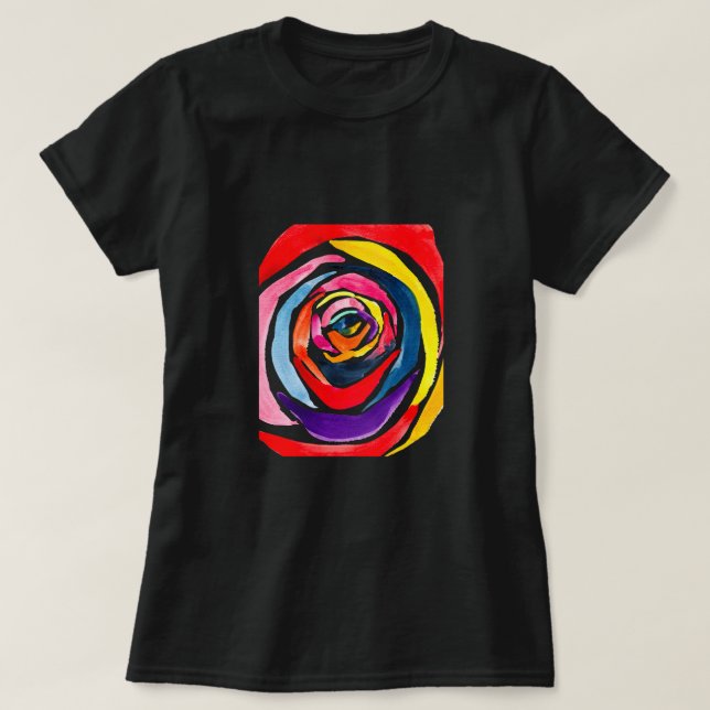 Camiseta pop rosa de aquarela abstrato (Frente do Design)
