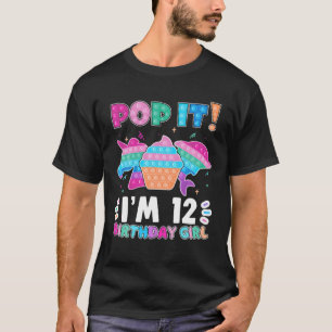Camiseta Pop Sou 12 Birthday Girl Pop Fidget Toys Graphi