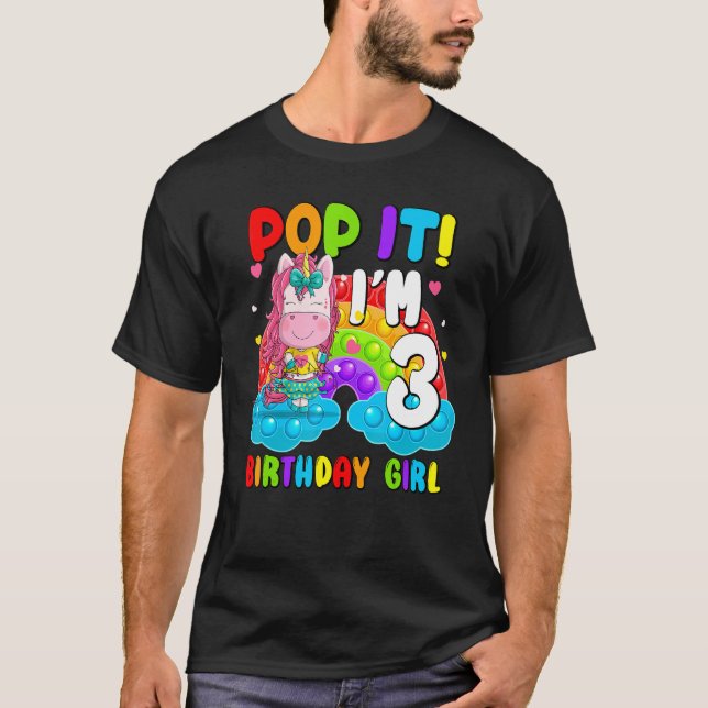 Camiseta Pop Sou 3 Brinquedos de Pop de Aniversário (Frente)