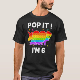 Camiseta Pop, sou 6 aniversariantes, Pop de brinquedos Uni