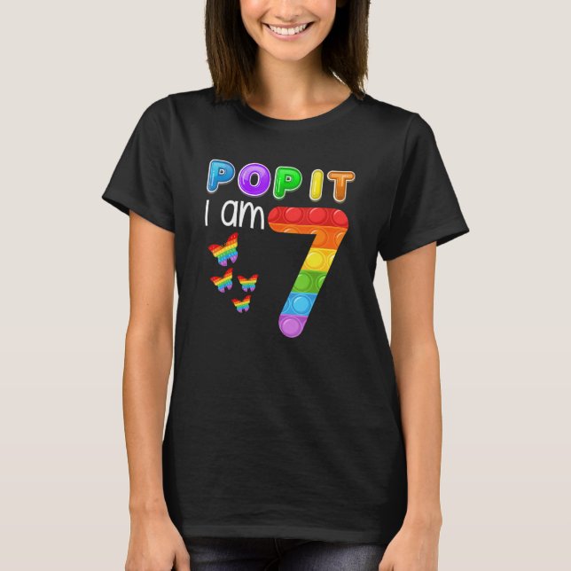 Camiseta Pop Sou 7 de 7 anos de idade, Fidget Kids B (Frente)