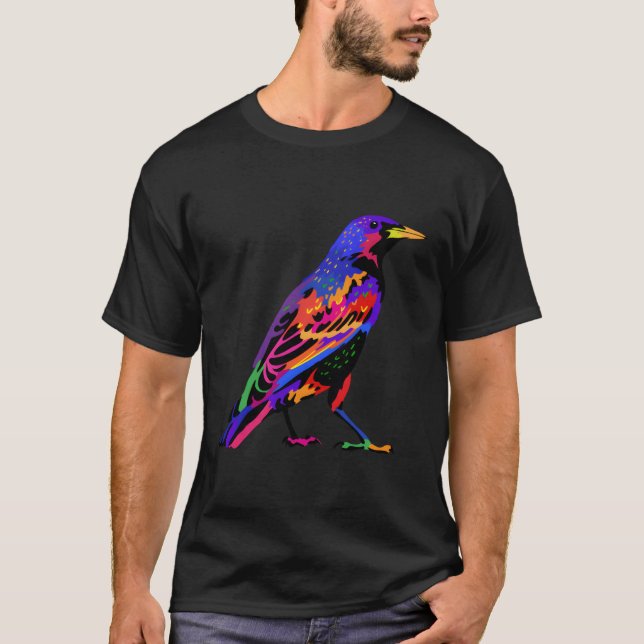 Camiseta Pop Starling Bird Ornithology Bird Watting Bird (Frente)