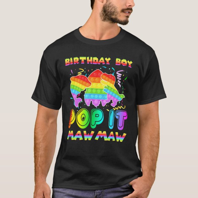 Camiseta Pop Ti Mawmaw Do Aniversário Pop Din De Tubarão (Frente)