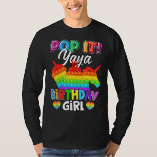 Camiseta Pop Yaya Birthday Rapariga Fidget Criança Correspo