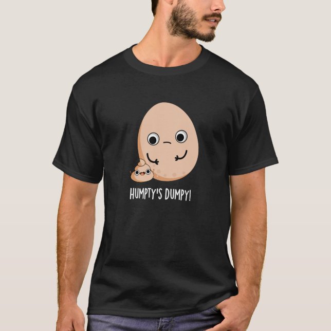 Camiseta Popa de Ovo Muito Engraçado da Humpty Pun Dark BG (Frente)