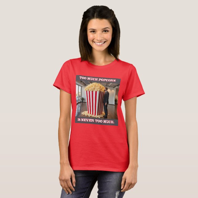 Camiseta Popcorn Anyone Women deep red T-shirt (Frente Completa)